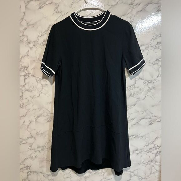 NEW Rag & bone Thatch Dress Size XS Short Sleeves Black White Edges High Low - Picture 3 of 9